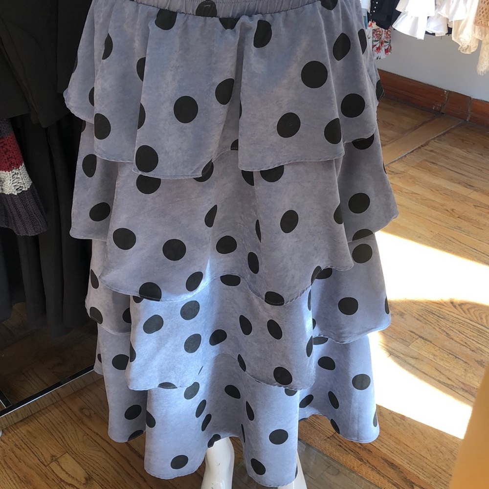 Modi polka dot tiered skirt